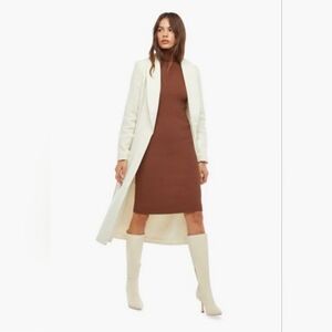 JUSTFAB Collar Long Coat with Belt, Size XS
